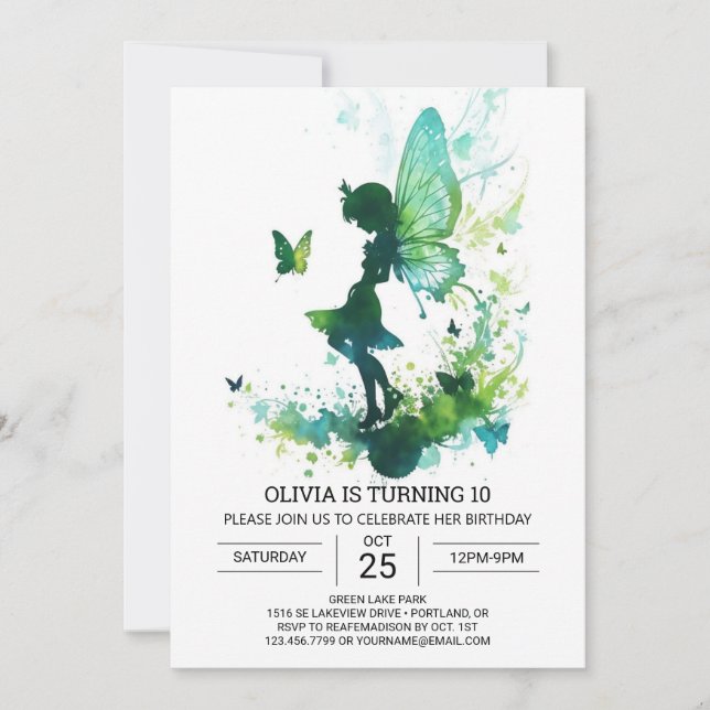 Convites Fairycore Princesa Editável Celebração de Aniversá (Frente)