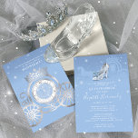 Convites Fairytale Baby Blue Silver Cinderela Quinceanera<br><div class="desc">Procurando por ideias únicas e bonitas de festa de aniversário com o tema Cinderela? Crie seus próprios convites elegantes de quinceanera azul com um modelo DIY editável e transferível fácil de personalizar. O trabalho de arte de conto de fadas original de Raphaela Wilson apresenta um calçado de cristal luxuoso com...</div>