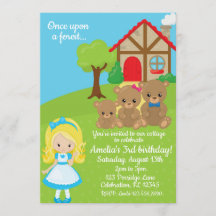 Fairytale Goldilocks e Bears Girls Aniversário