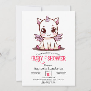Convites Fairytale Lovely Chá de fraldas Unicorn