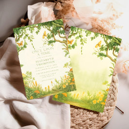 Convites fairytale mushroom forest baby shower girl