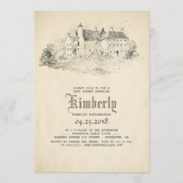 Convites Fairytale Old Castle Vintage Chá de fraldas