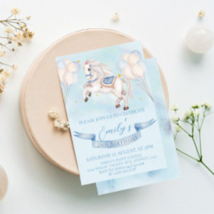Convites Fairytale Pony Balloons - primeiro aniversario