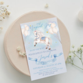 Convites Fairytale Pony Star Balão 1º Aniversário