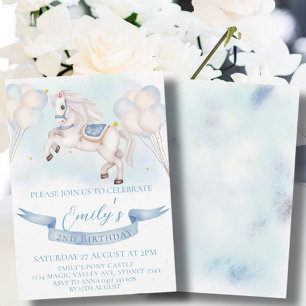 Convites Fairytale Pony Star primeiro aniversario