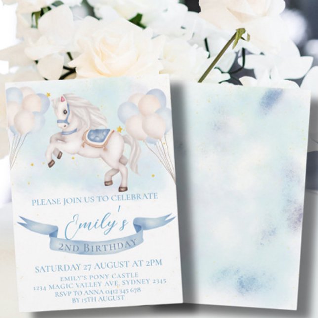 Convites Fairytale Pony Star primeiro aniversario (Criador carregado)