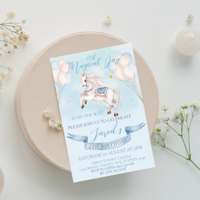 Convites Fairytale Pony Star primeiro aniversario (Criador carregado)