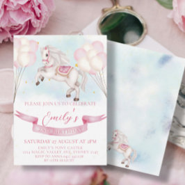 Convites Fairytale Pony Stars Pinky Balloons Festa de anive