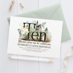 Convites Fairytale Unicorn Dragon Magic Castle 10 Aniversár