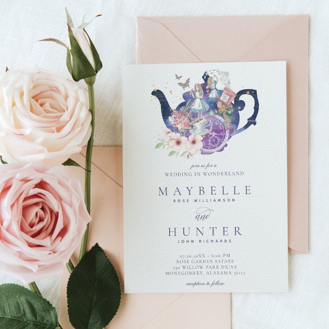 Convites Fairytale Wedding Tea Party in Wonderland (Fairytale Wedding Tea Party in Wonderland Invitation)