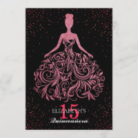 Faísca Burgundy Black Glitter Dress Quinceañera