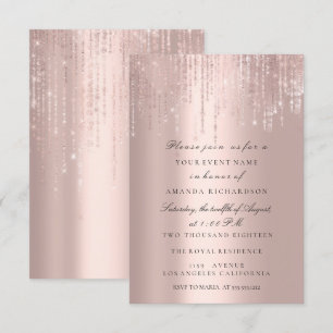 Convites Faíscas Brilho Gotas Rosa Casamento Chuveiro de N