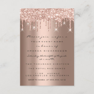 Convites Faíscas Brilho Gotas Rosa Dourado  Noiva Sweet 16