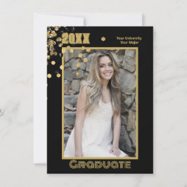 Convites Faíscas Douradas de Foto Personalizadas Modernas