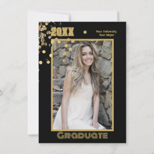 Convites Faíscas Douradas de Foto Personalizadas Modernas