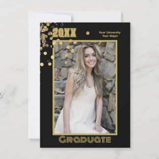 Convites Faíscas Douradas de Foto Personalizadas Modernas