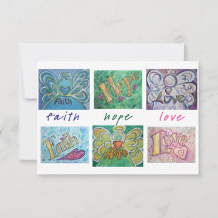 Convites Faith Hope Love Angel Word Collage Convidar