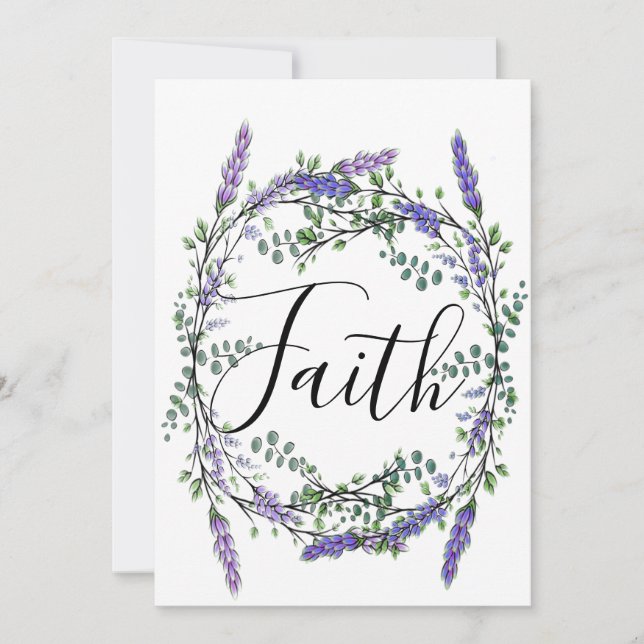 Convites Faith Lavanda e Eucalyptus (Frente)
