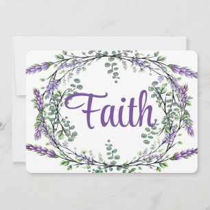 Convites Faith Watercolor Lavanda Eucalyptus romântico