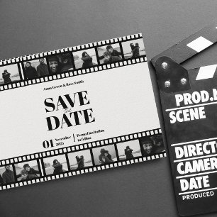 Convites Faixa de Filme Colagem de Foto Divertida Salvar a 