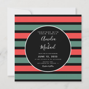 Convites Faixa de Natal Verde Vermelho Preto Casamento