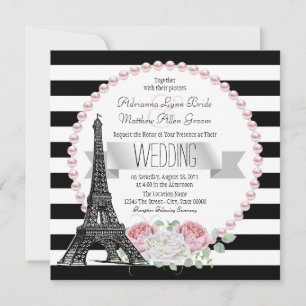 Convites Faixa Preta Paris País Francês Casamento Paris