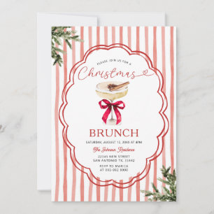 Convites Faixa Vermelha Festiva e Brunch de Natal de Férias