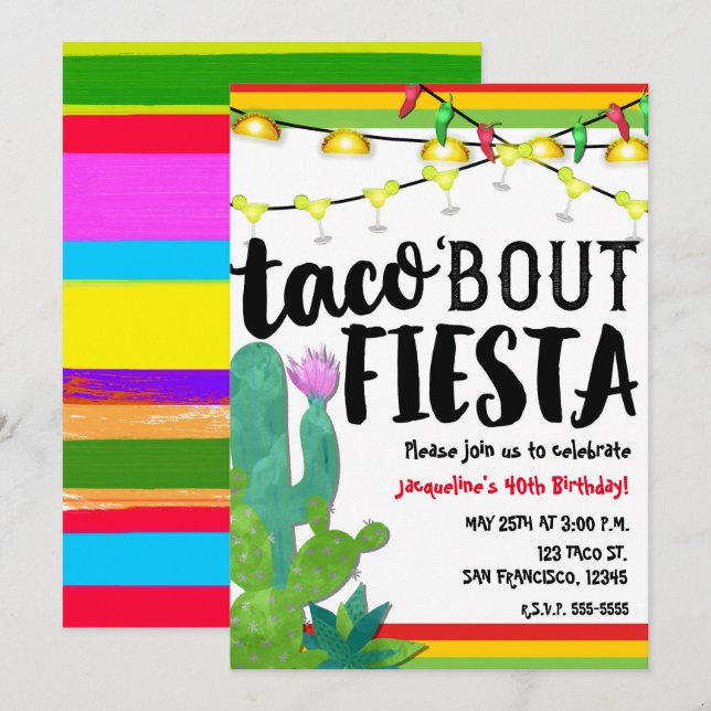 Convites FALA SOBRE FESTA Aniversário Cinco De Maio (Frente/Verso)