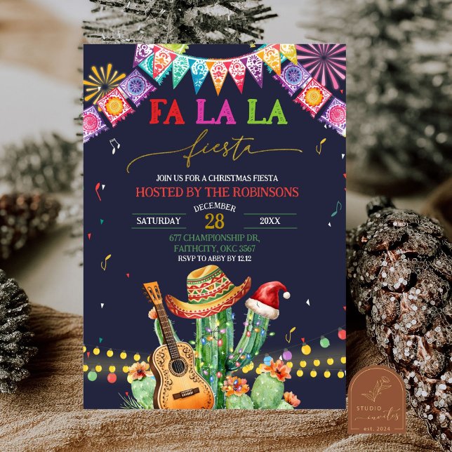 Convites Falala Fiesta Cacto de Natal Festa de Fim de Ano (Criador carregado)