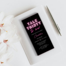 Convites Fale 30:00 Para Mim, Neon Pink, aniversário de 30 