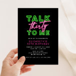 Convites Fale 30 Neon Green & Pink Bday 30 Sujo<br><div class="desc">Este brilhante e divertido design verde-néon e rosa está pronto para personalizar para uma festa de aniversário!</div>