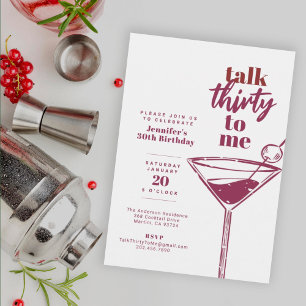 Convites Fale 30 Para Mim 30 Cocktail White