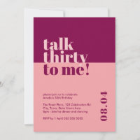 Fale 30 para mim, Berry & Pink aniversário de 30 a