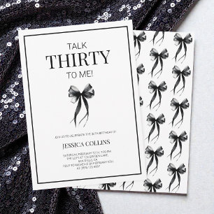 Convites Fale 30 para mim Black White 30 Festa de aniversár