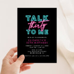 Convites Fale 30 Sujo, 30 Neon Blue & Pink Bday<br><div class="desc">Este brilhante e divertido design azul neon e rosa está pronto para personalizar para uma festa de aniversário!</div>