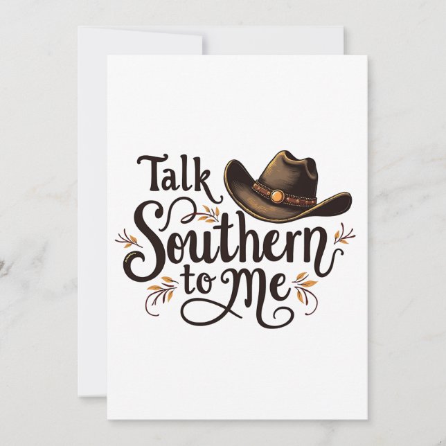 Convites Fale do Sul para Mim Engraçado Cowboy Hat Ocidenta (Frente)