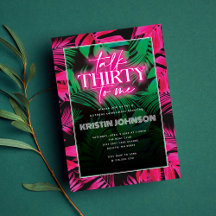 Fale Trinta Comigo Neon Rosa Tropical 30º Aniversá