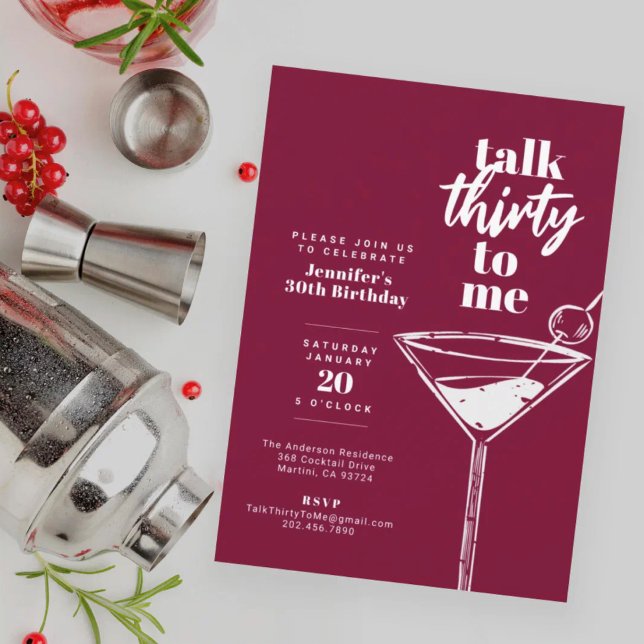 Convites Fale Trinta Para Mim 30º Aniversário de Martini (Criador carregado)