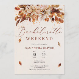 Convites Fall and Autumn Flowers Boho Bachelorette Weekend