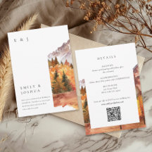 Fall Autumn All em um Casamento de Código QR RSVP