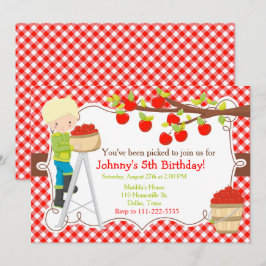 Convites Fall Autumn Apple Picando Loura Aniversário