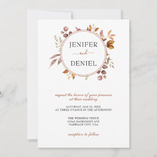 Convites Fall Autumn Deixa Casamento Russo de Boho