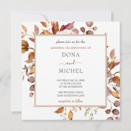 Convites Fall Autumn Deixa Casamento Russo de Boho