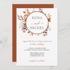 Convites Fall Autumn Deixa Casamento Russo de Boho