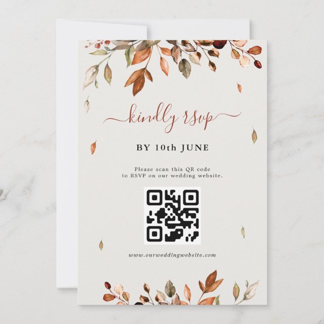 Convites Fall Autumn Deixa O País Russo Boho Casado Em (Verso)