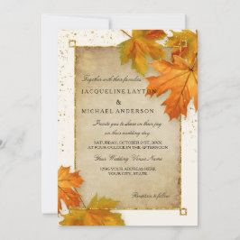 Convites Fall Autumn Falling Leaf Deixa Casamento Elegante