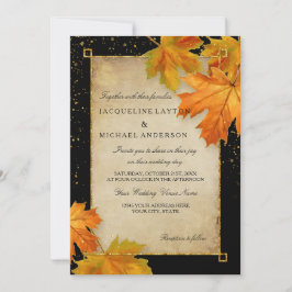 Convites Fall Autumn Falling Leaf Deixa Casamento Elegante