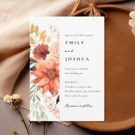 Convites Fall Autumn Floral Boho Weding