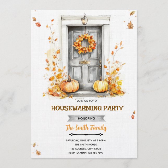Convites Fall autumn Housewarming party Invitation (Frente)