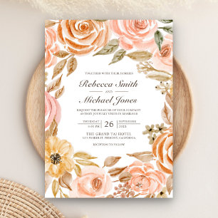 Convites Fall Autumn Rustic Terthy Floral Weding